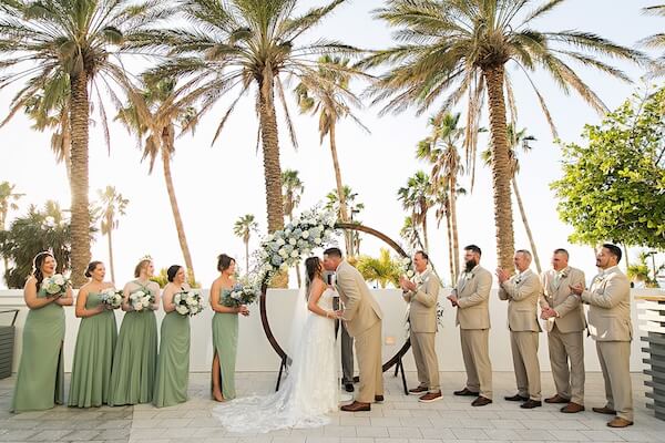 A Wyndham Grand wedding ceremony in Clearwater Beach, Florida.