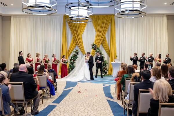 A Clearwater wedding ceremony at the Wyndham Grand Clearwater Beach.