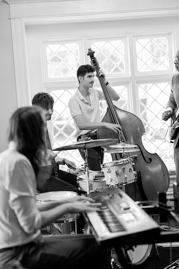 A jazz ensemble at a Tampa Bay wedding reception.