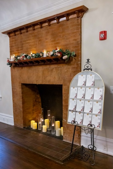 A custom seating chart for a wedding reception at The Orlo in Tampa.