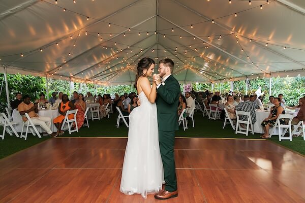 Bride and groom dancing at their St. Petersburg, Florida wedding.