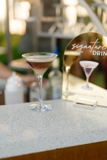 An Espresso Martinin for a Signiture Cocktail at a Clearwater wedding.