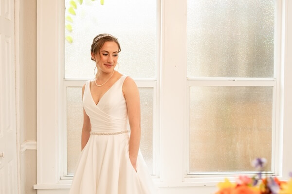 A bride getting ready for her St. Pete wedding.