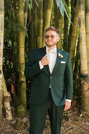 A groom in the gardens at Sunken Gardens in St. Petersburg, Florida.