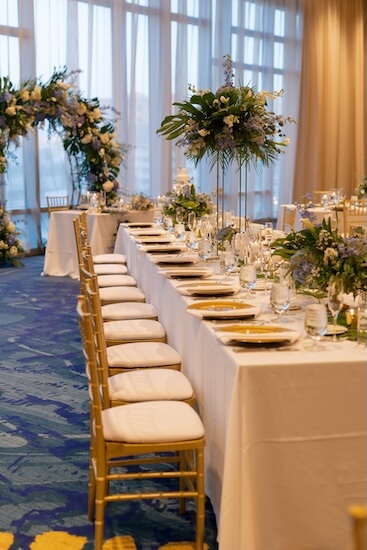 A newlywed couple's wedding portraits after their Opal Sands Resort wedding.