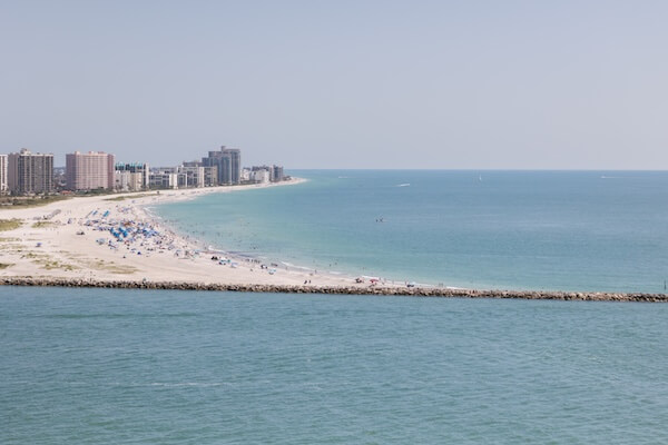 Views of Clearwater Beach from the Opal Sands Resort.