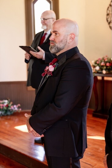 Groom waiting for his bride's arrival.