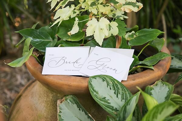 Adorable note cards for a bride and groom to exchange.