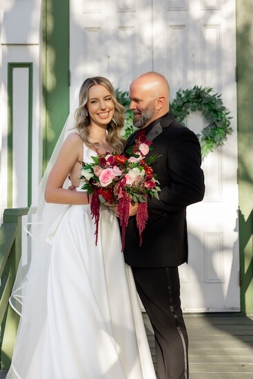 The bride and groom after their Tampa Bay wedding ceremony.