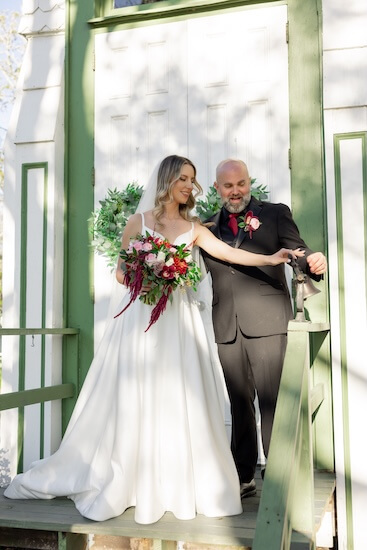 The bride and groom after their Tampa Bay wedding ceremony.