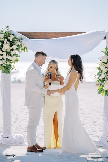 A Clearwater Beachfront wedding ceremony.