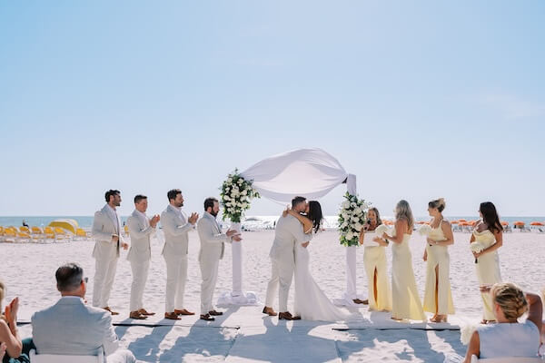 A Clearwater Beachfront wedding ceremony.