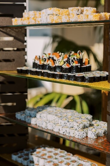 Cocktail Hour food displays at the Sandpearl Resort on Clearwater Beach.