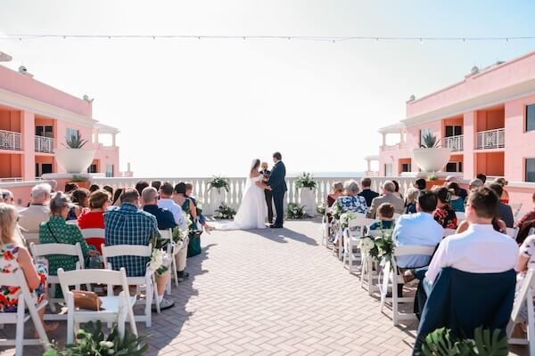 A rooftop wedding in Clearwater Beach.