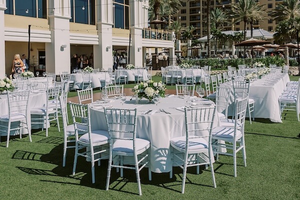 A Clearwater Beachfront wedding reception at the Sandpearl Resort.