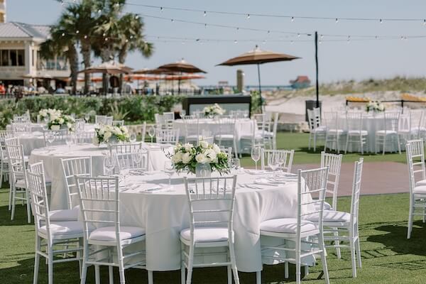 A Clearwater Beachfront wedding reception at the Sandpearl Resort.