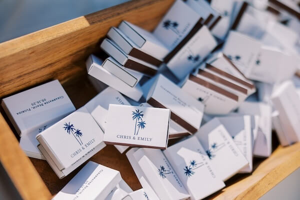 Custom matchbooks for a beach wedding favor.