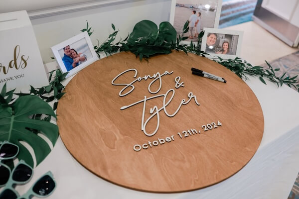 A unique twist on a wedding guest book.