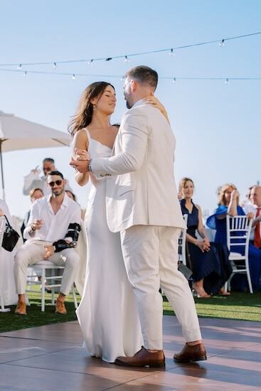 A bride and groom's first dance.