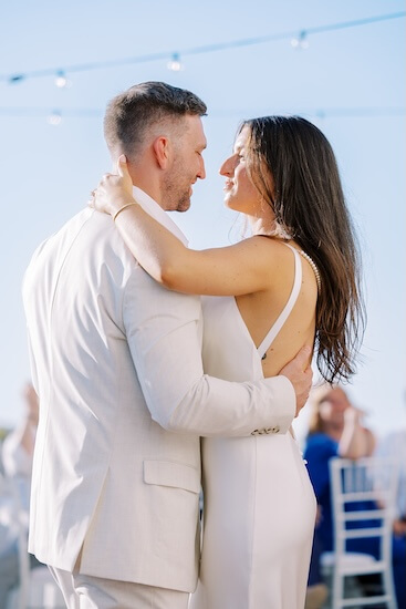 A bride and groom's first dance.