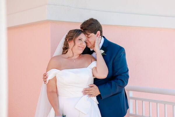 Bride and groom at the Hyatt Regency Clearwater Beach.