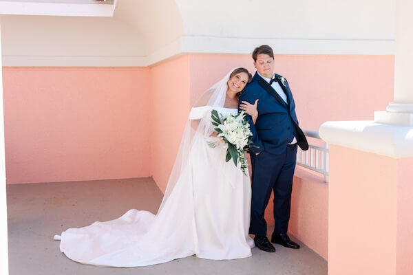 Bride and groom at the Hyatt Regency Clearwater Beach.