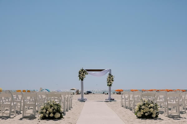 A wedding ceremony on Clearwater Beach.