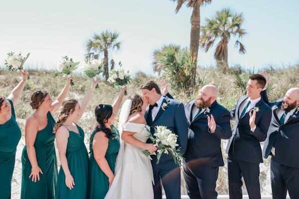 Wedding party photos before a Clearwater Beach wedding.