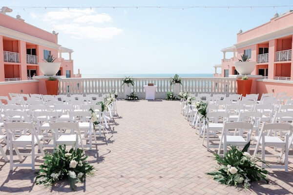 A rooftop wedding cermeony at the Hyatt Regency Clearwater Beach.