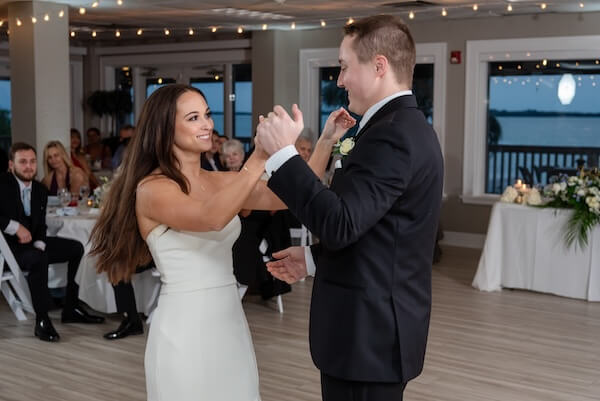 A bride and groom's first dance.
