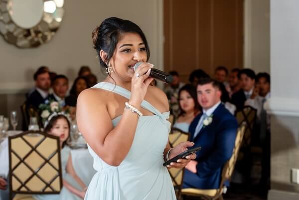 An exceptional performance by one of the bridesmaids.