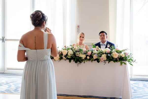 An exceptional performance by one of the bridesmaids.