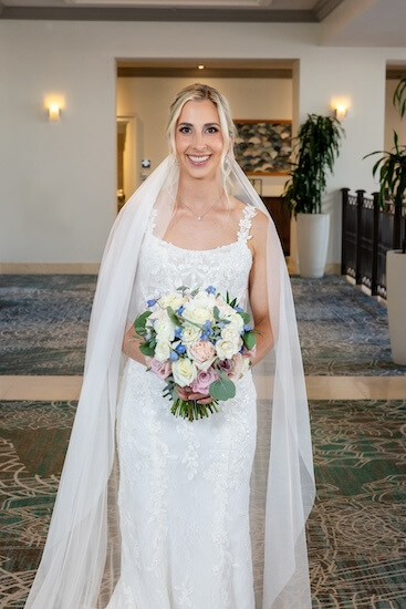 A bride before her Hyatt Clearwater wedding.