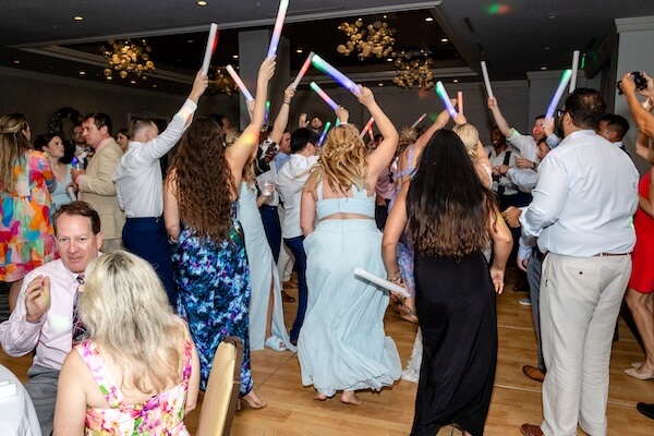 A packerd dancefloor at a Hyatt Regency Clearwater Beach wedding reception.