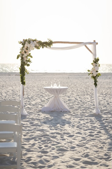 An intimate wedding ceremony set on Clearwater Beach.