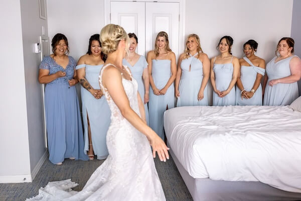 A Clearwater bridal party gets a first look at the bride.
