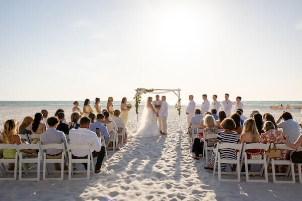 A wedding ceremony on Clearwater Beach.