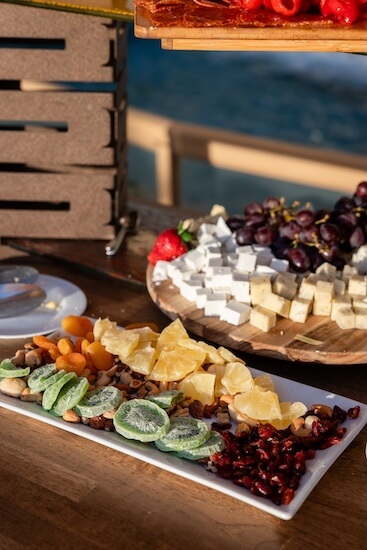 Light bites for a cocktail hour at the Sandpearl Resort wedding.