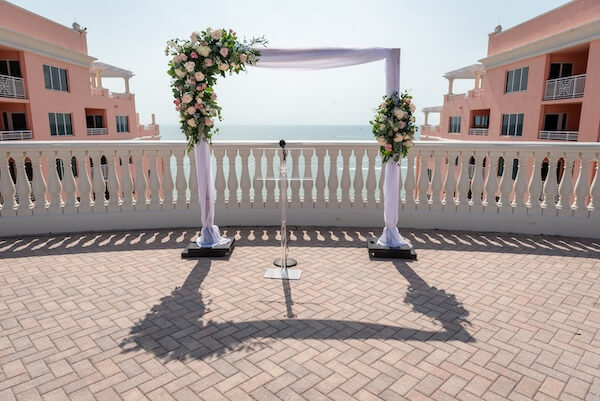A wedding ceremony on the Sky Terrace at the Hyatt Regency Clearwater.