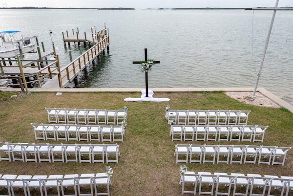 Waterfront wedding ceremony at Tampa Bay Watch.