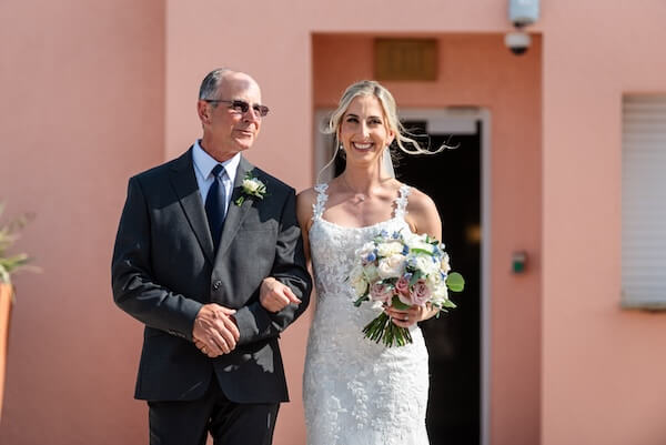 A special moment between a bride and her dad.