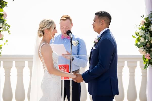 A wedding ceremony on the Sky Terrace at the Hyatt Clearwater.