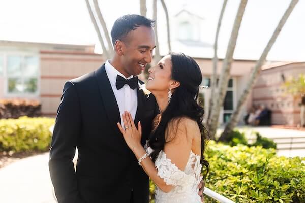 A Tampa bride and groom after their first look.