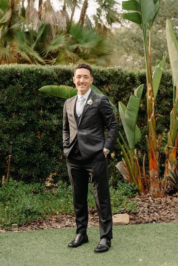 A groom before his Tampa Garden Club wedding