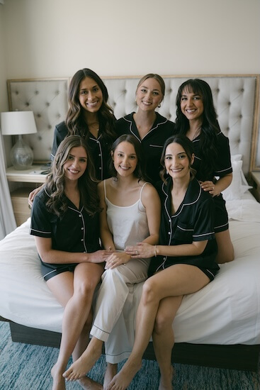A bride and her bridal party beofre her Opal Sands wedding.