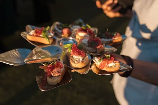 Passed hors d'oeuvres for an Opal Sands cocktail hour.