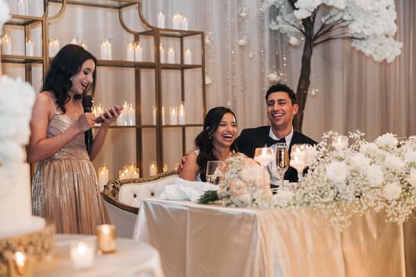 Toast by the maid of honor at a clearwater wedding reception,