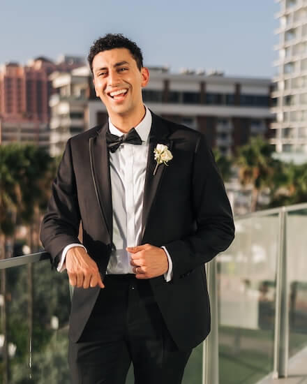A groom beofre his Clearwater wedding.