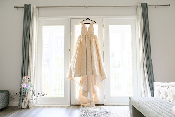 A Tampa bride's wedding gown.