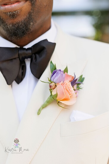 A Tampa groom's colorful boutonnière.